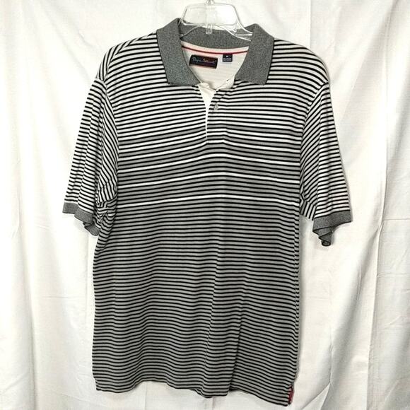 PAYNE STEWART Gray Striped Polo Golf Shirt Medium - Picture 1 of 6